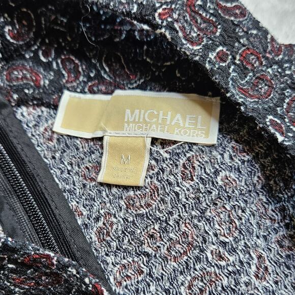 Michael Kors Peek a Boo Halter Neck Flutter Sleeve Blouse Size Medium Paisley - Picture 5 of 11